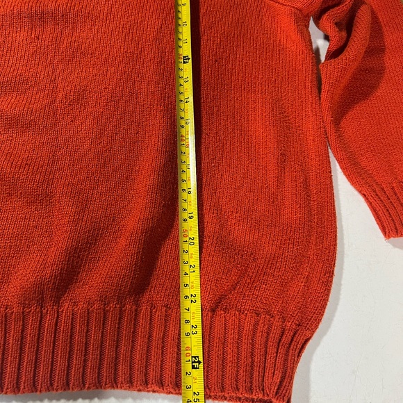 Men's Polo Ralph Lauren Orange XL Sweater With Blue Pony Logo - Picture 8 of 9